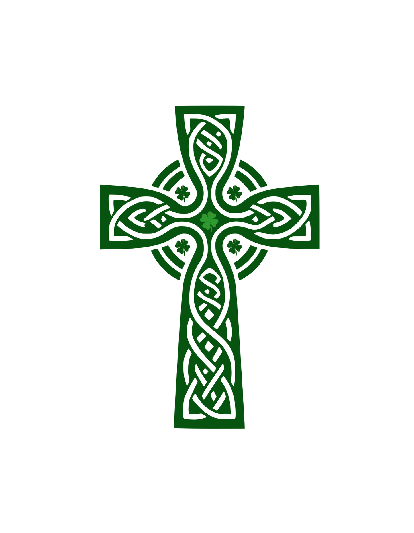Celtic Cross With Shamrocks (St Patricks 19) - InkDura