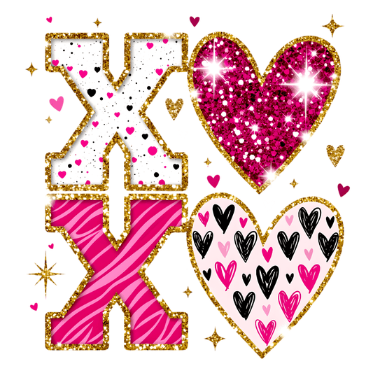 Classic Valentine Transfer - XOXO Hearts - InkDura