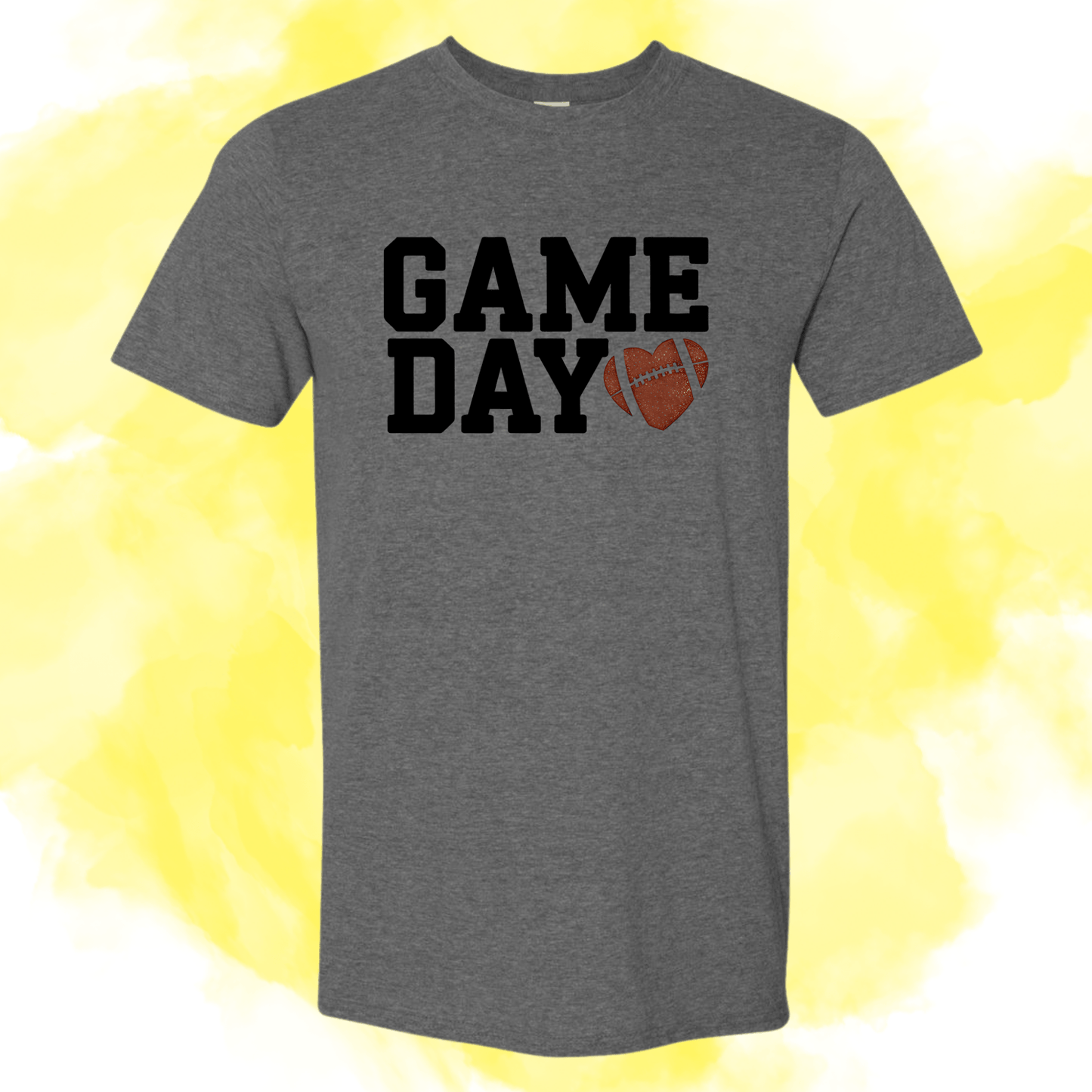 Game Day Heart Football Tee - InkDura