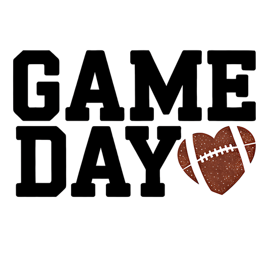Game Day Heart Football Tee - InkDura