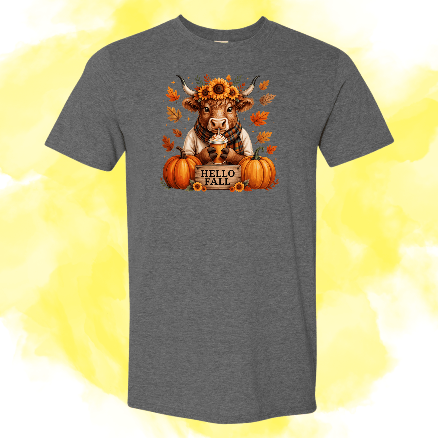 Hello Fall Heifer Cow Tee - InkDura