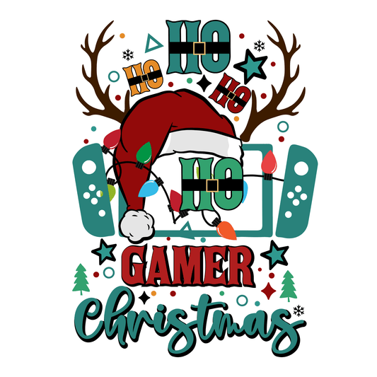 Ho Ho Gamer Christmas Graphic Tee for Holiday Gaming Fans - InkDura