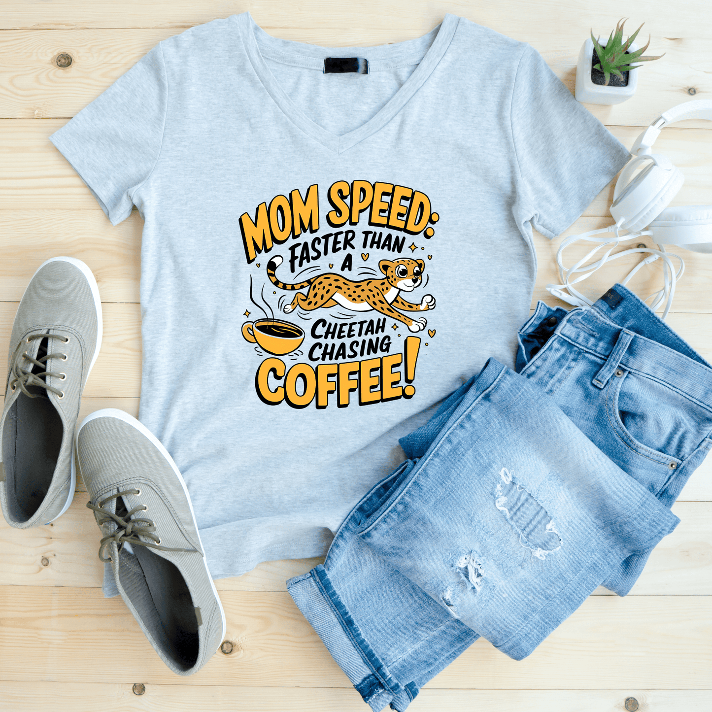 Mom Speed Faster Than a Cheetah Chasing Coffee (MD13) - InkDura