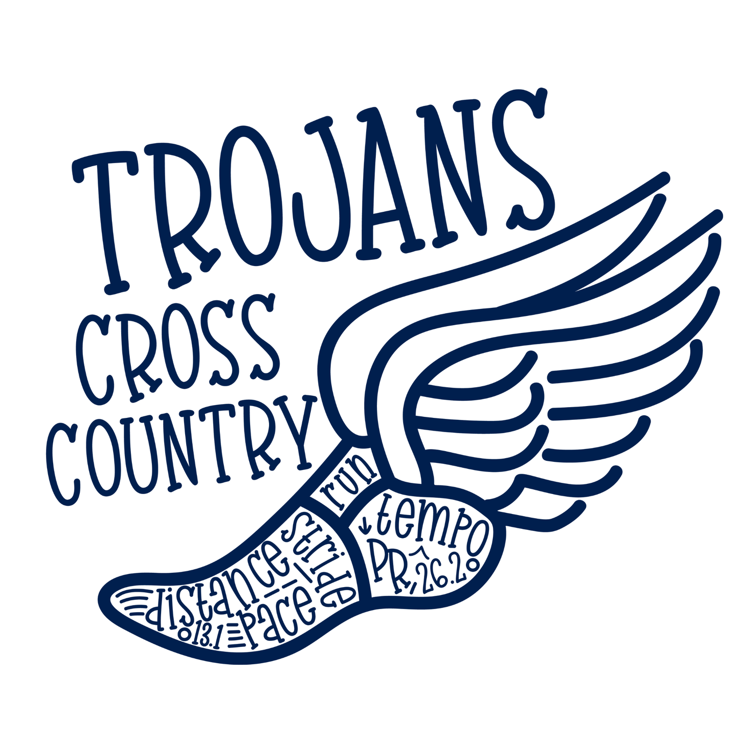 Run Trojans Cross Country Tee - InkDura