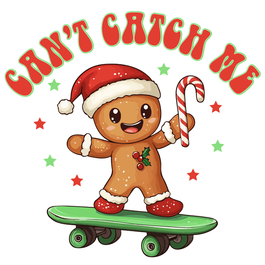 Skateboarding Gingerbread Man Christmas Apparel for Winter Style - InkDura