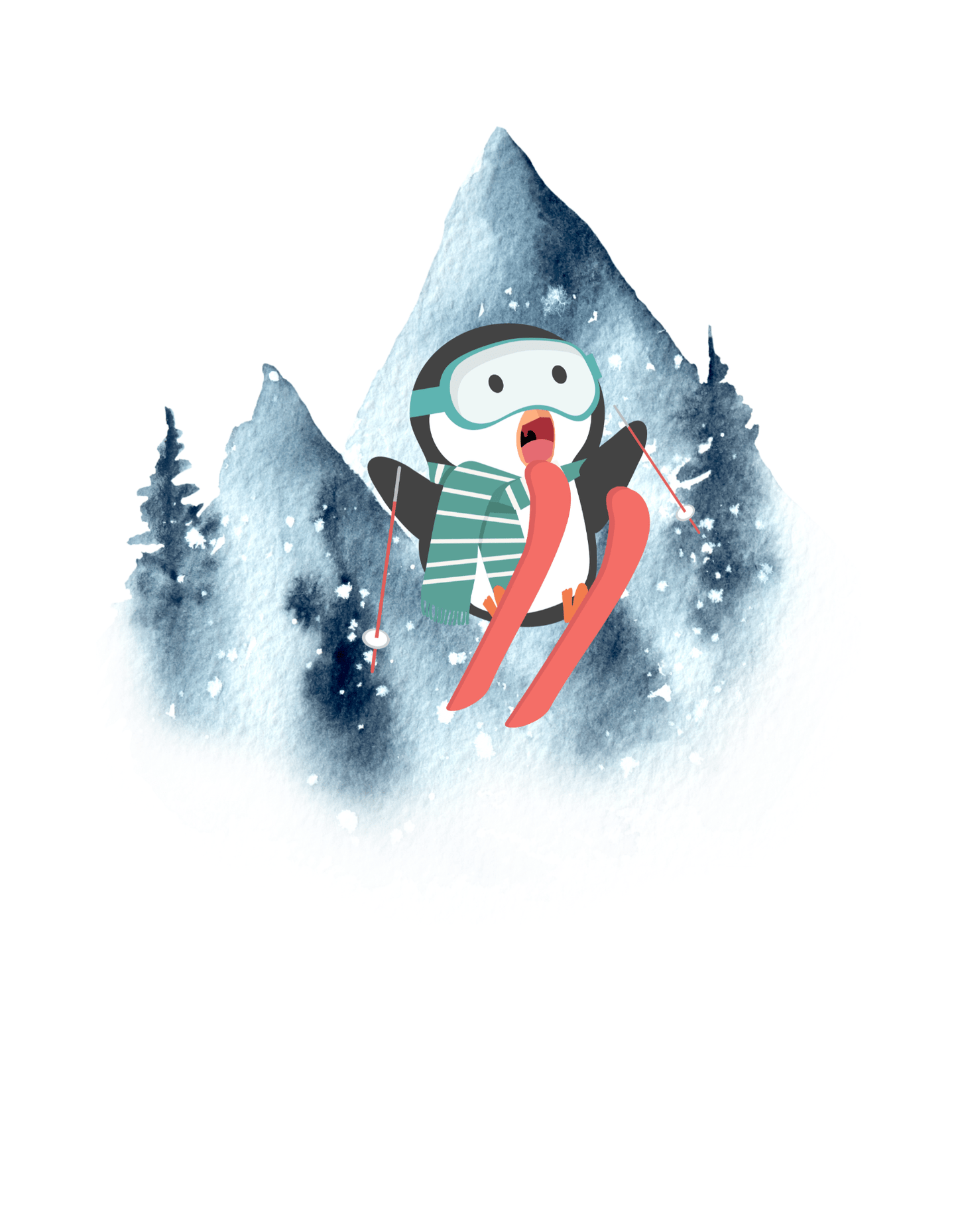 Skiing Penguin (Winter 11) - InkDura