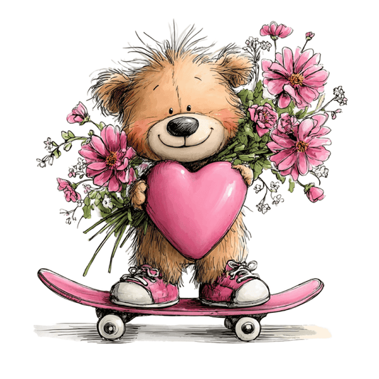 Teddy Bear Valentine Transfer - Be Mine Love - InkDura