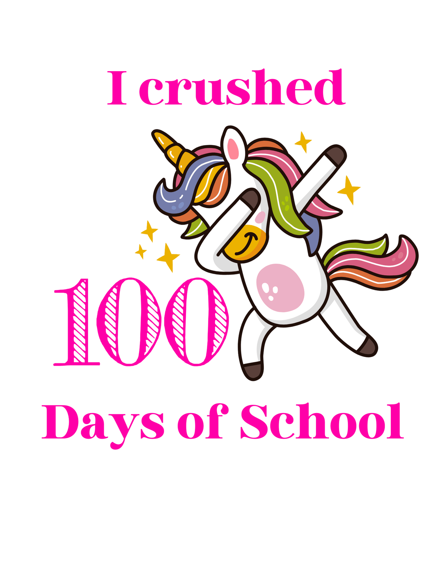 Unicorn No Background (100 Days School 5) - InkDura