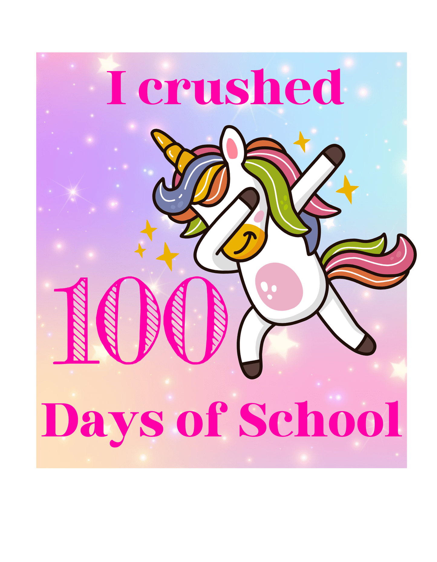 Unicorn with Background (100 Days School 4) - InkDura