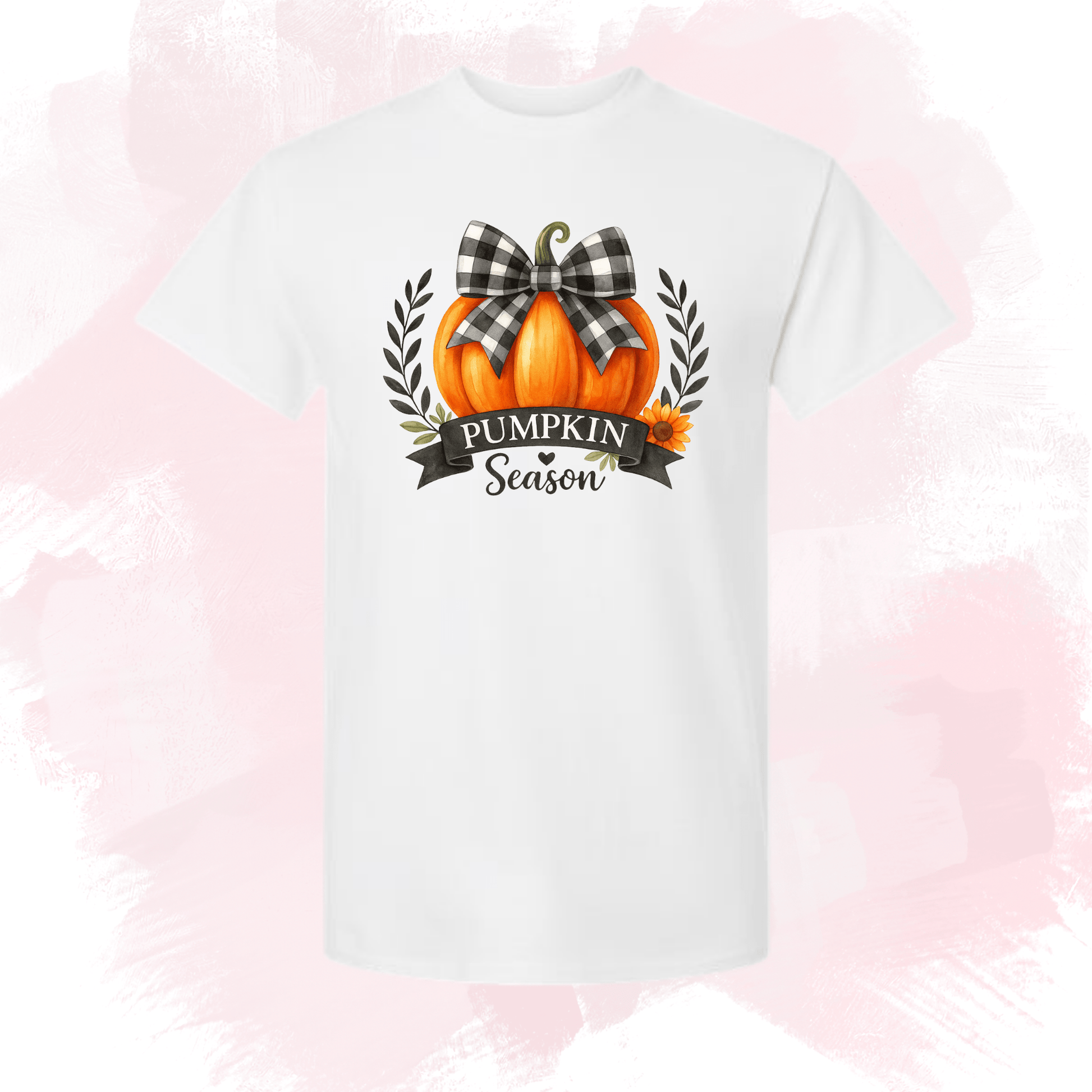 Checkered Bow Pumpkin Tee - InkDura