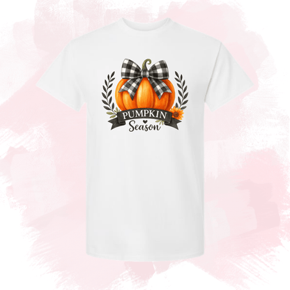 Checkered Bow Pumpkin Tee - InkDura