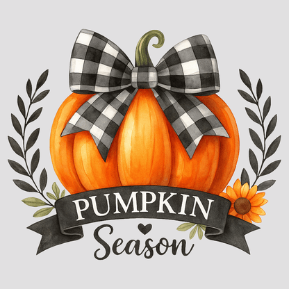 Checkered Bow Pumpkin Tee - InkDura
