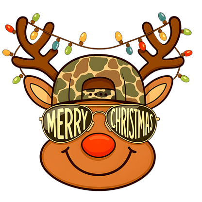 Christmas Camo Deer T-Shirt for Rustic Holiday Style - InkDura