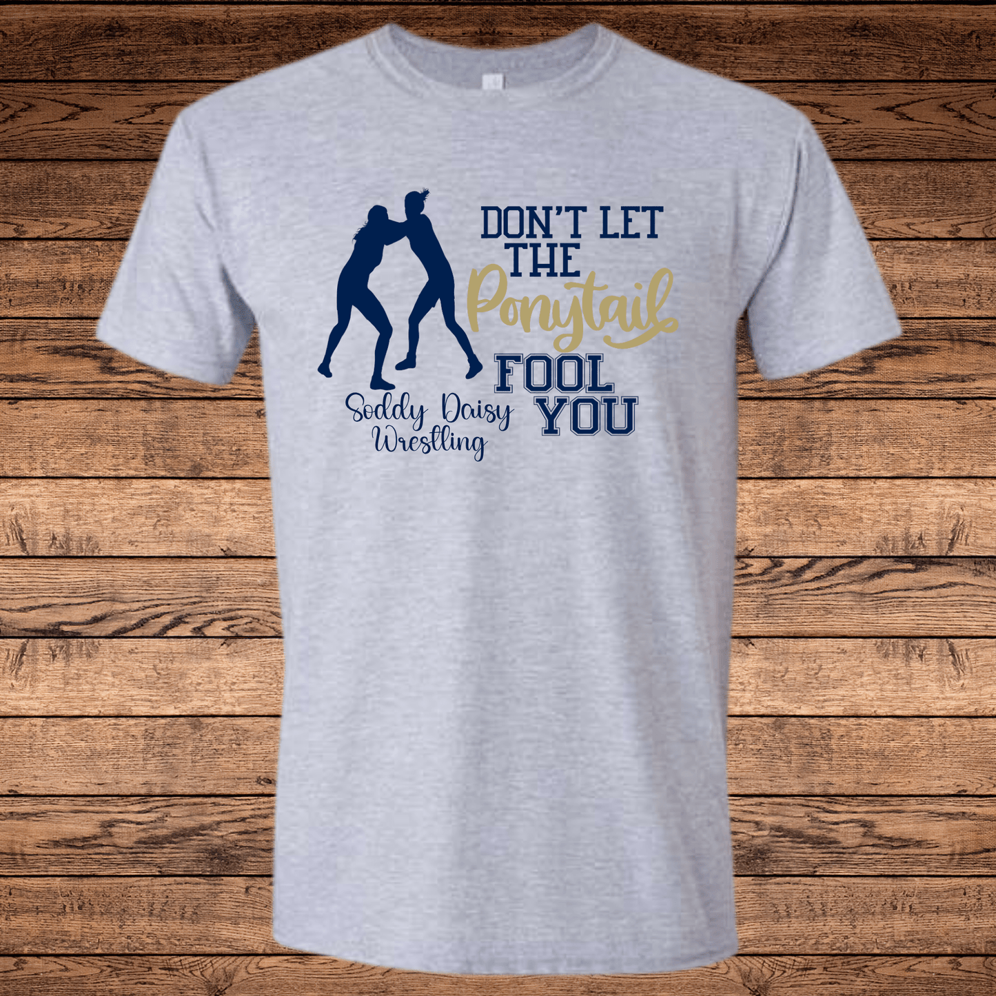 Don't Let the Ponytail Fool You SD Wrestling Tee (SDW10) - InkDura
