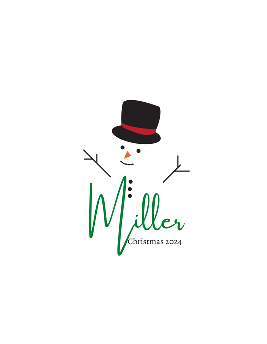 Family Name Christmas Snowman (Christmas 13) - InkDura