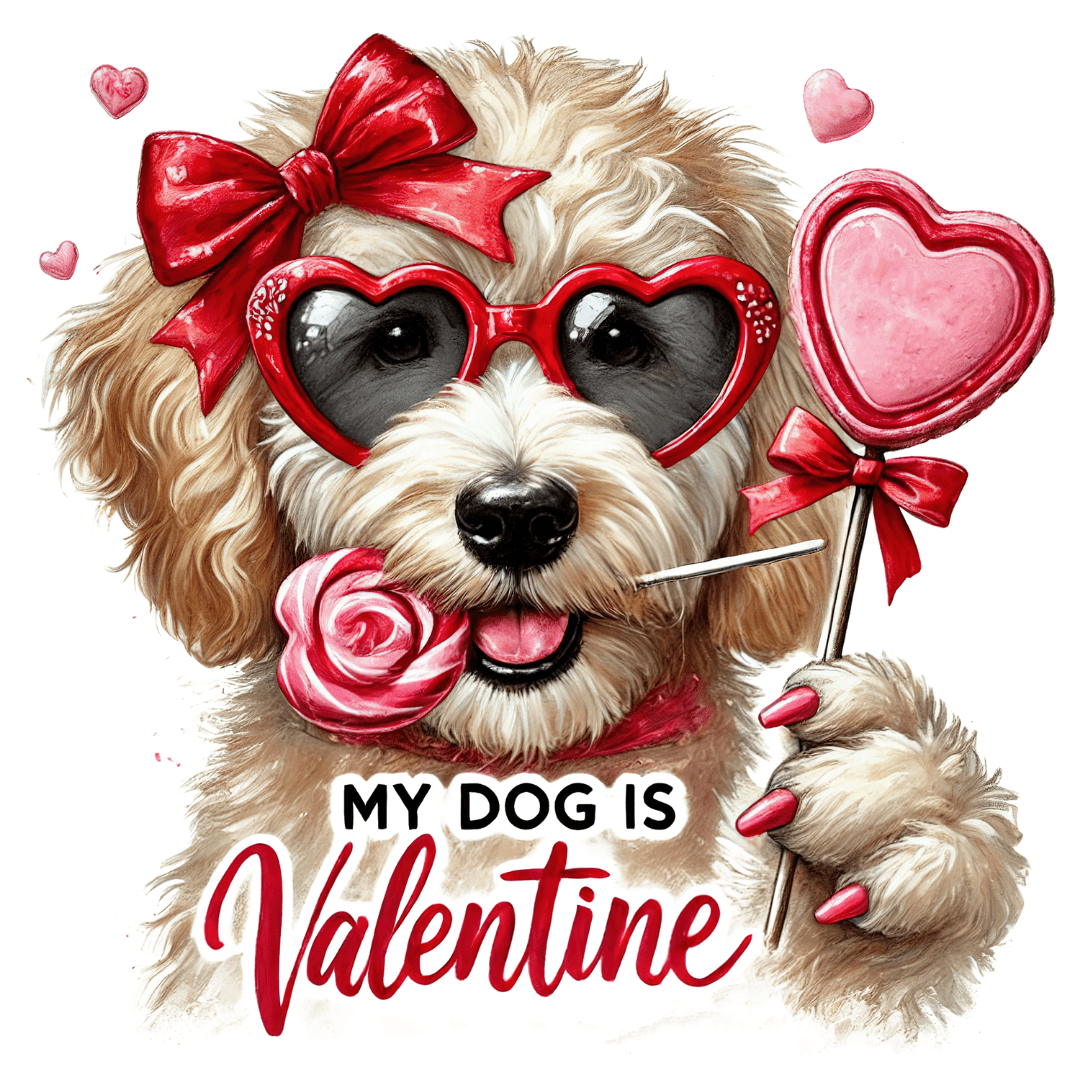 Funny Dog Valentine - My Dog is My Valentine Transfer - InkDura
