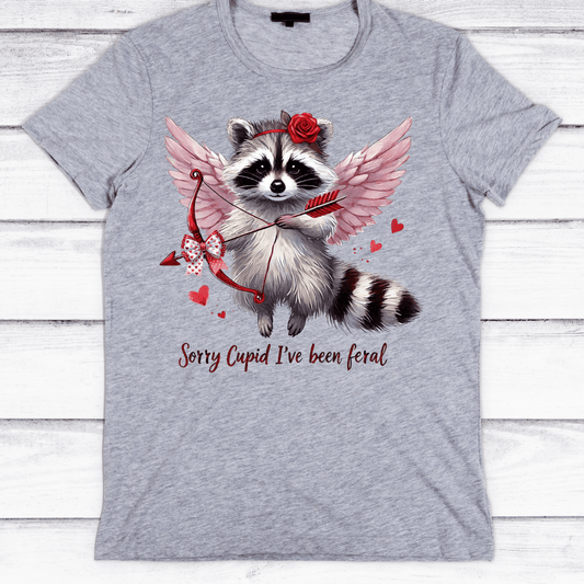 Funny Valentine Shirt – Raccoon Cupid Sorry I’m Feral Tee - InkDura