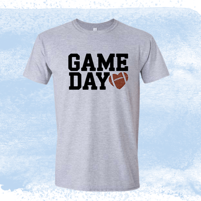Game Day Heart Football Tee - InkDura