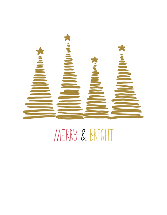 Golden Christmas Trees (Christmas 11) - InkDura