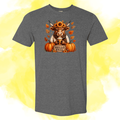 Hello Fall Heifer Cow Tee - InkDura