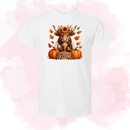 Hello Fall Heifer Cow Tee - InkDura