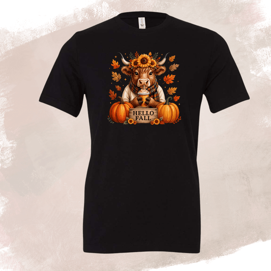 Hello Fall Heifer Cow Tee - InkDura