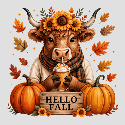Hello Fall Heifer Cow Tee - InkDura