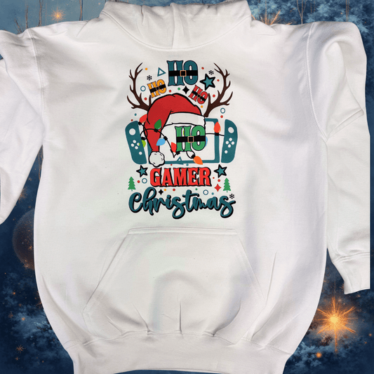 Ho Ho Gamer Christmas Graphic Tee for Holiday Gaming Fans - InkDura