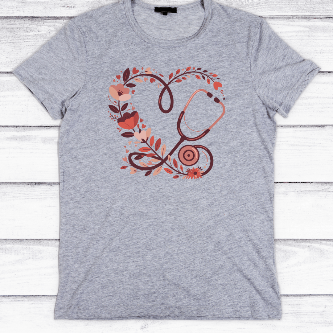 Love Valentine Shirt – Stethoscope Heart Tee - InkDura