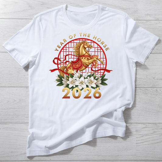 Lunar New Year Born of Fire Horse 2026 Tee - InkDura