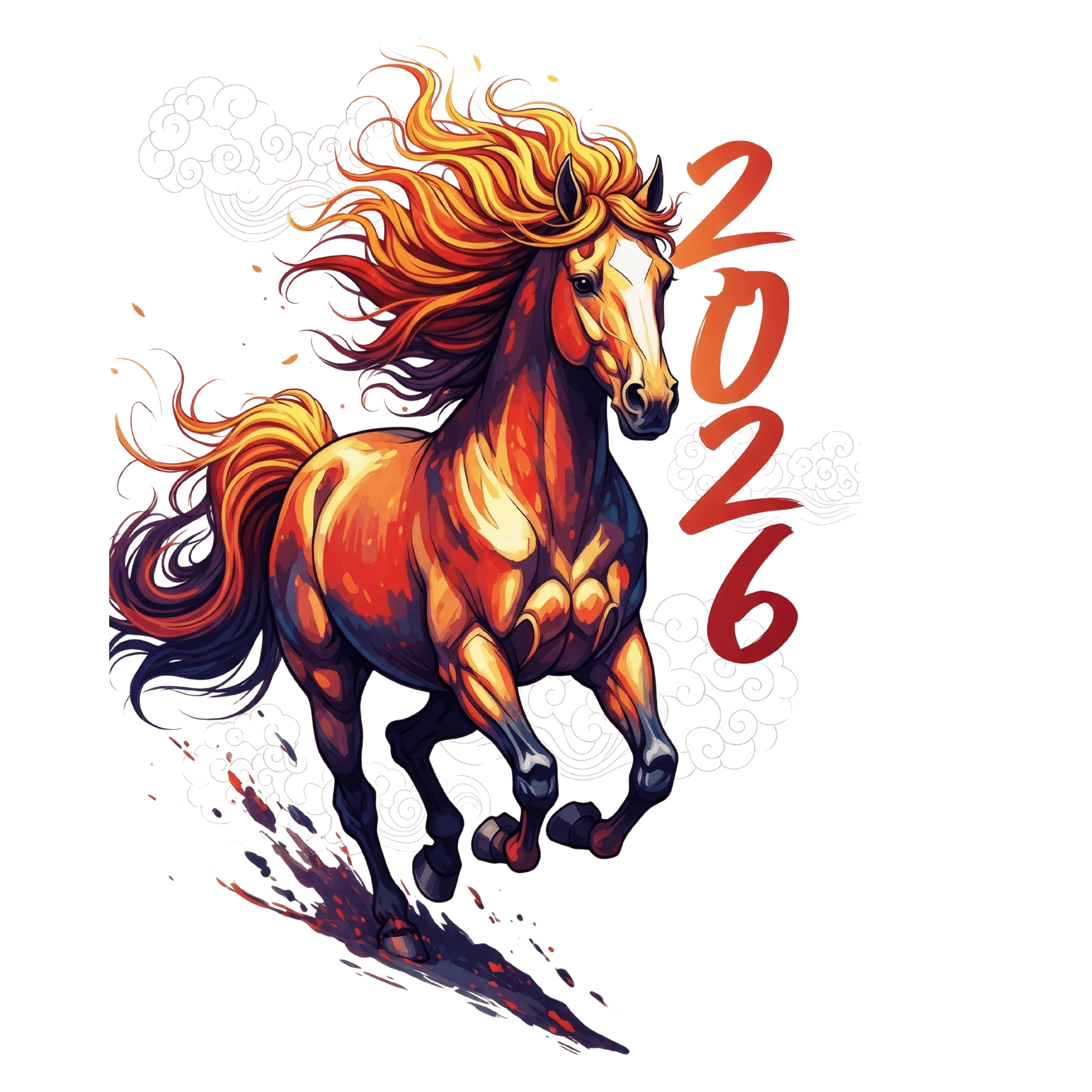 Lunar New Year Fire Horse Chinese New Year 2026 Tee – InkDura