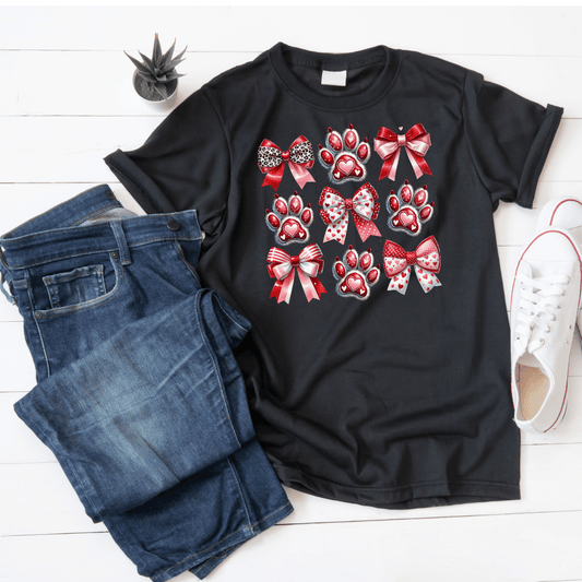 Minimal Dog Valentine Shirt – Heart Paw Print Tee - InkDura