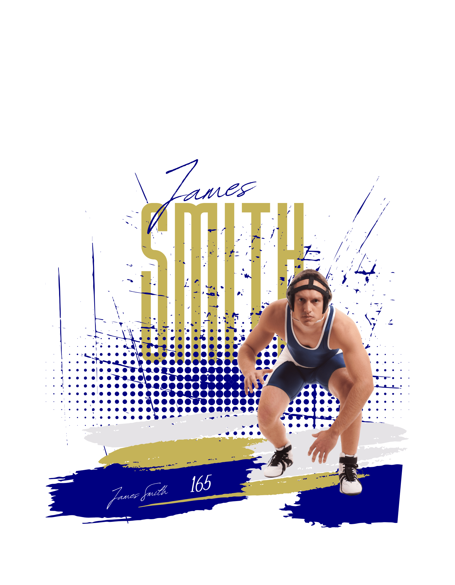 Name and Weight Class School Colors Photo (Wrestling 1) - InkDura