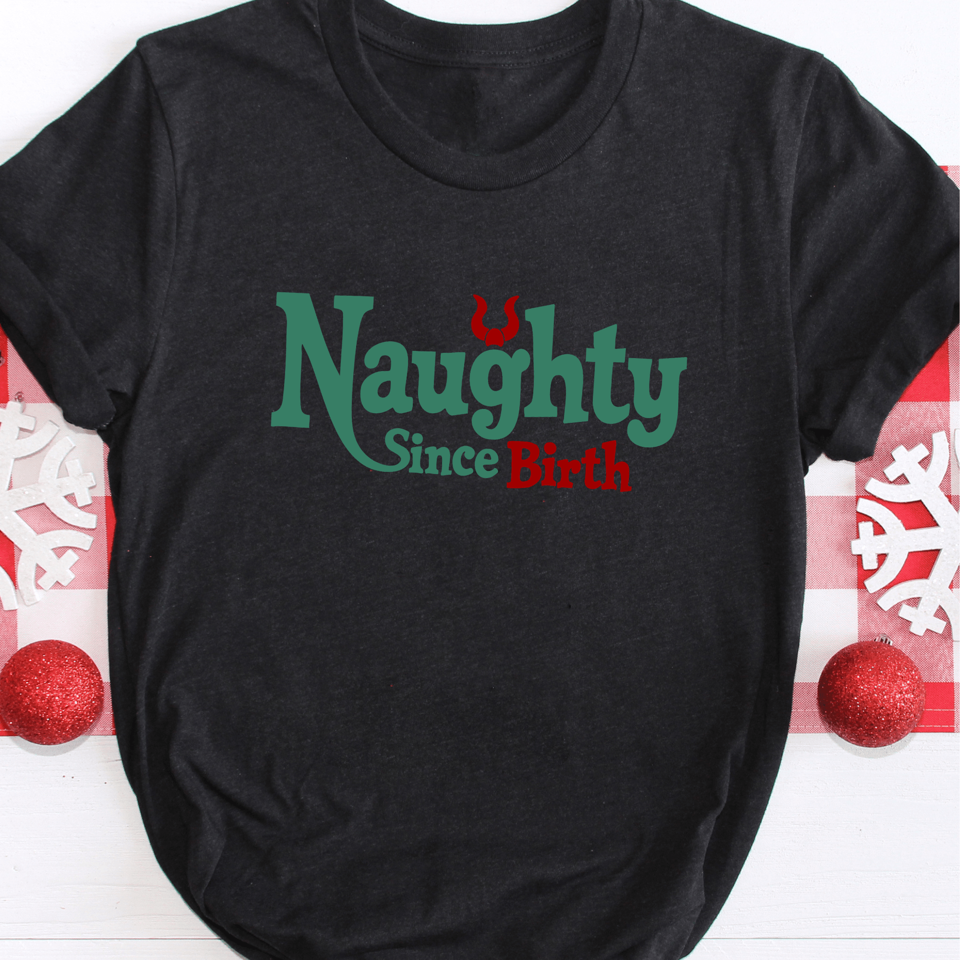 Naughty Since Birth Christmas Shirt - InkDura