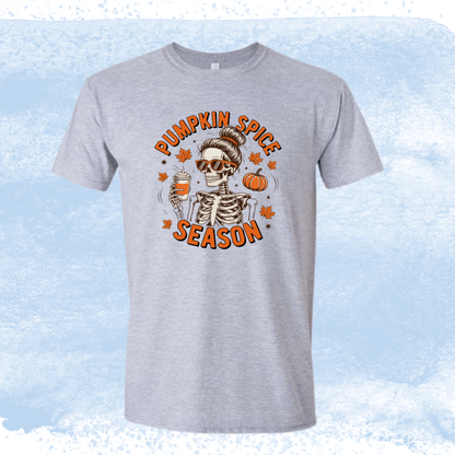 Pumpkin Spice Skeleton Tee - InkDura