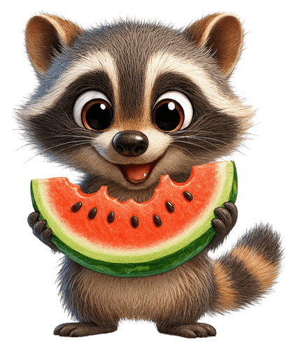 Raccoon Melon Mischief Tee - InkDura