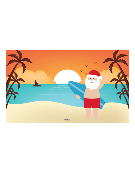Santa at Beach (Christmas 7) - InkDura