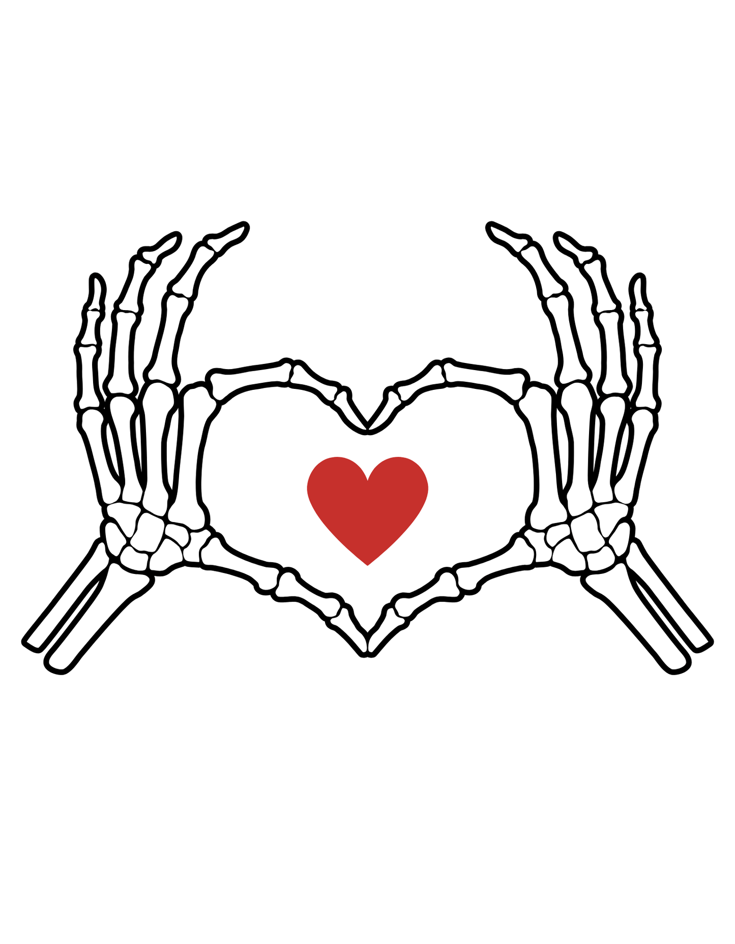 Skeleton Hands Heart (Valentines 24) - InkDura