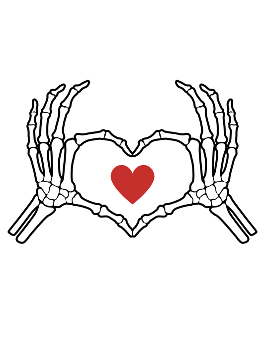 Skeleton Hands Heart (Valentines 24) - InkDura