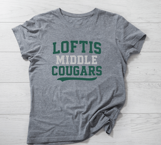 Stylish Loftis Middle School T-Shirt for Cougar Fans - InkDura