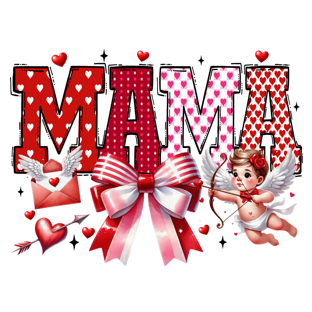 Valentine's Day Shirt - Hearts & Smiles Mama Transfer - InkDura