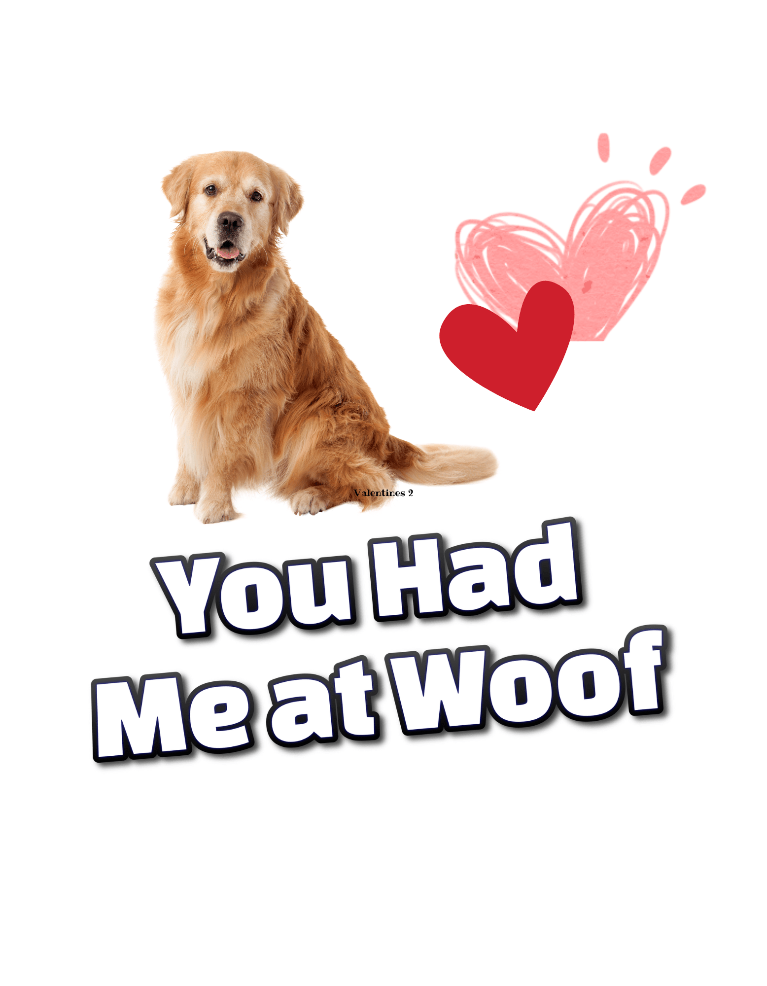 You Had Me at Woof Golden Retriever (Valentines 9) - InkDura